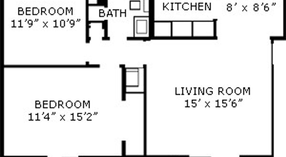 2 Bedroom 1 Bath Balcony Apartment Available
