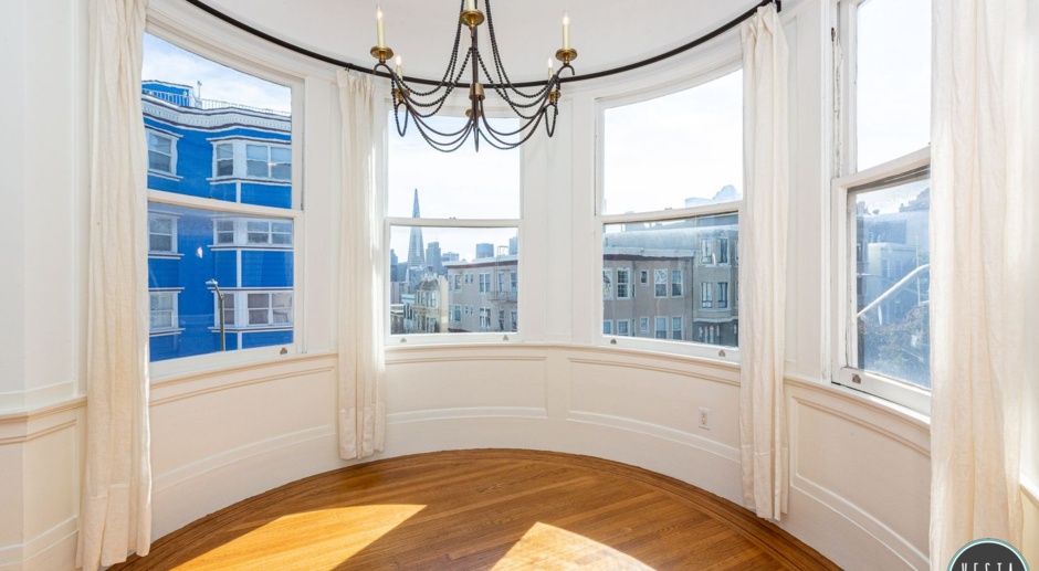 DISCOVER NOB HILL ELEGANCE: LARGE & SUNNY TWO BEDROOM HOME WITH GLAMOROUS DETAILING